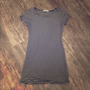 Black & Tan Stripped Fitted Dress